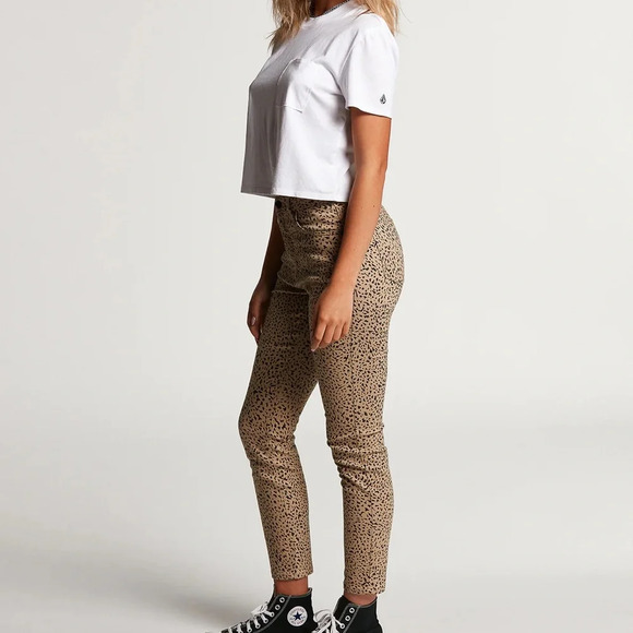 VOLCOM LIBERATOR HIGH RISE JEANS - ANIMAL PRINT SIZE 27 - Picture 4 of 15